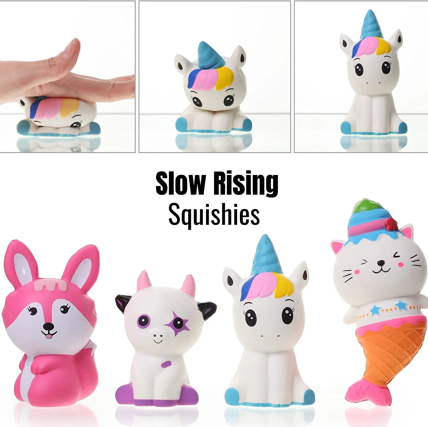 Jumbo Squishies Slow Rising, 4 Pack, Cute Squeeze Toys