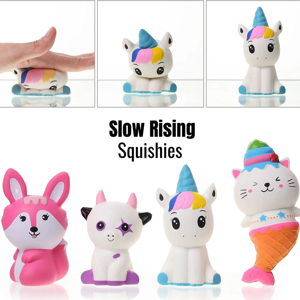Jumbo Squishies Slow Rising, 4 Pack, Cute Squeeze Toys