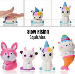 Jumbo Squishies Slow Rising, 4 Pack, Cute Squeeze Toys