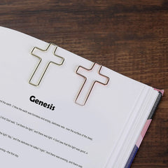 Gold & Rose Gold Cross Paper Clips (35 Pack) for Bible Journaling & Study