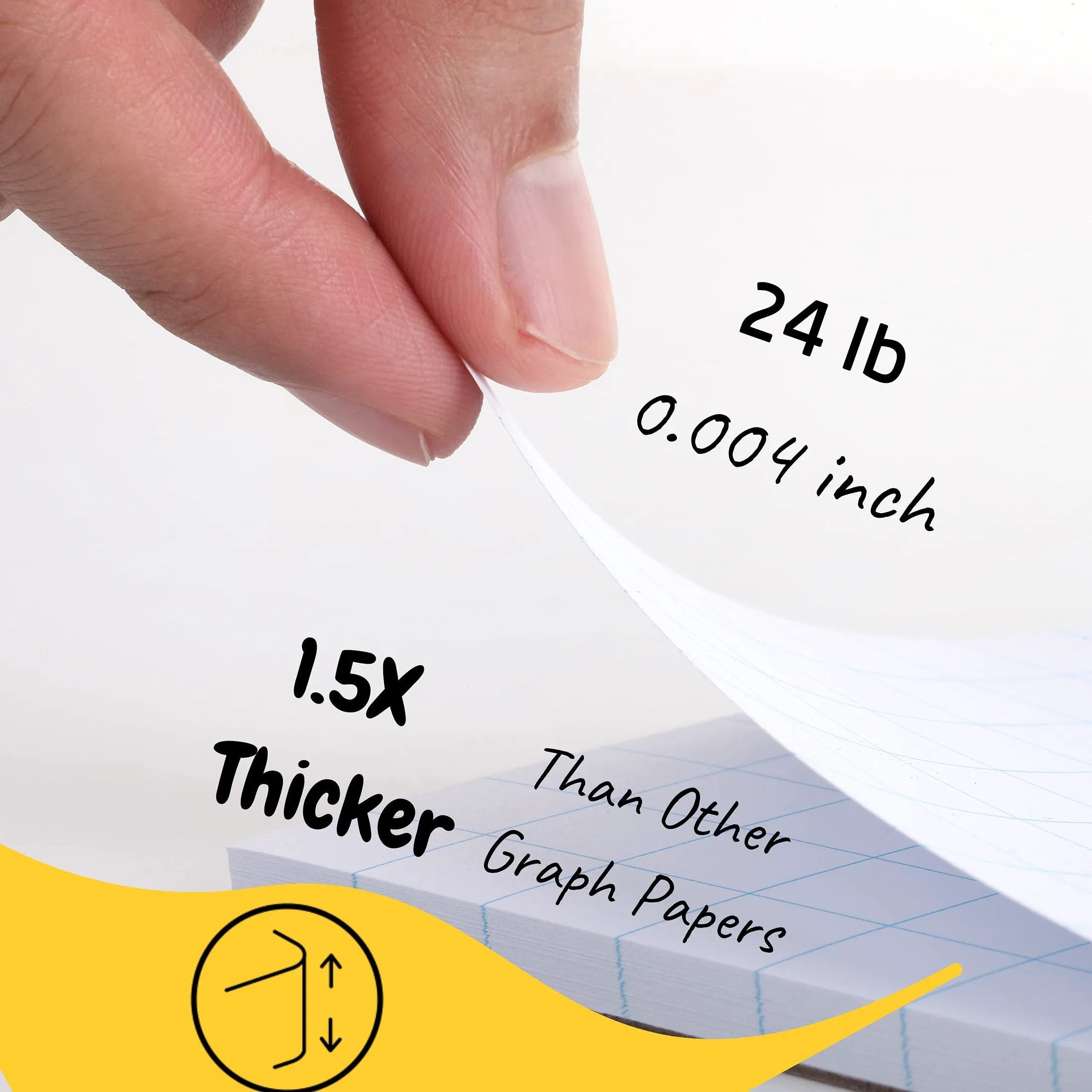 Graph Paper Pad 8.5 x 11, 2x2 Grid, 55 Sheets, Quad Ruled