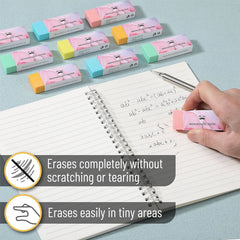Large School Pencil Eraser (10 Pack) - Bright Colors