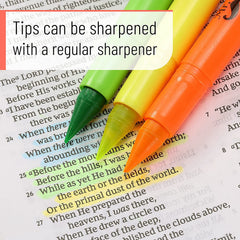 Bible Gel Highlighters (8 Pack) - Assorted Colors, No-Bleed, Twist-Up, Sharpenable Tips for Journaling & Study
