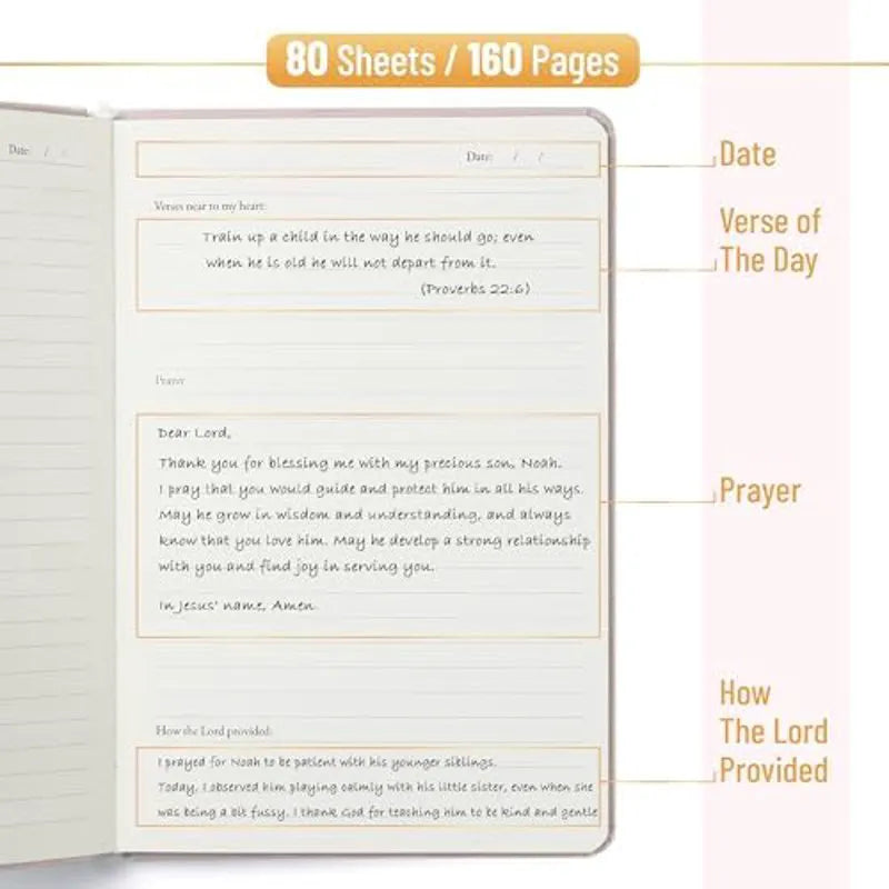 Mr. Pen Prayer Journal for My Child - 8.4"x5.7", 80 Sheets, Pink - Prayer Book for Women, Prayers for My Daughter