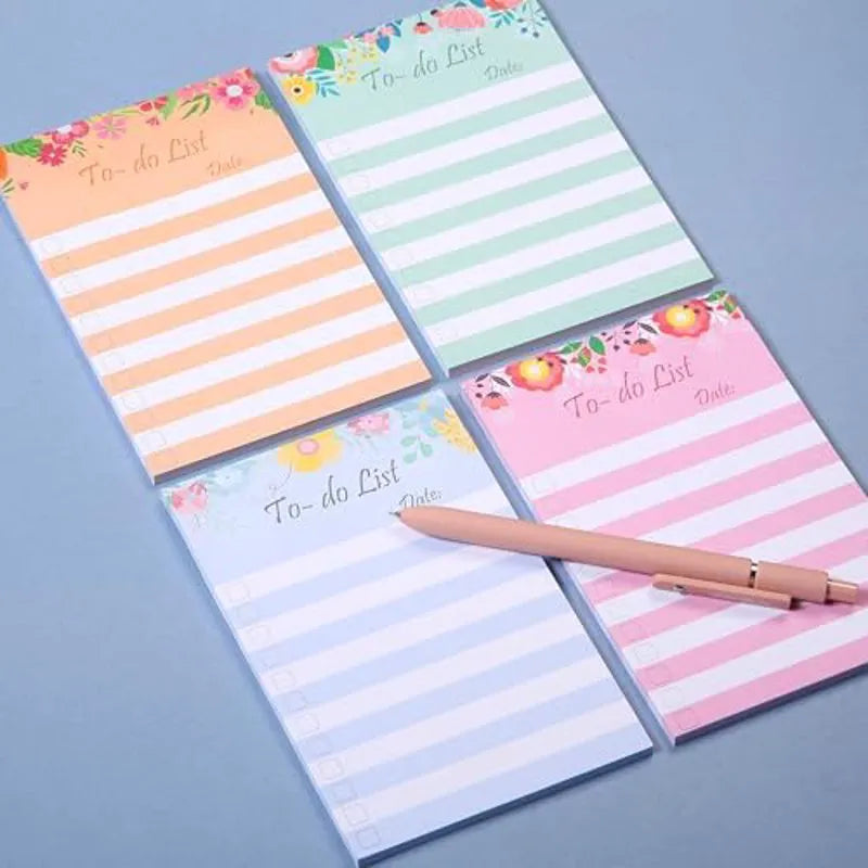 Floral Header To Do List Sticky Notes, 4x6 Inches, 4 Pads, 200 Sheets
