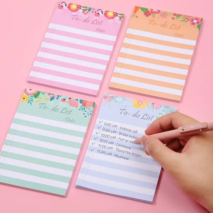 Floral Header To Do List Sticky Notes, 4x6 Inches, 4 Pads, 200 Sheets