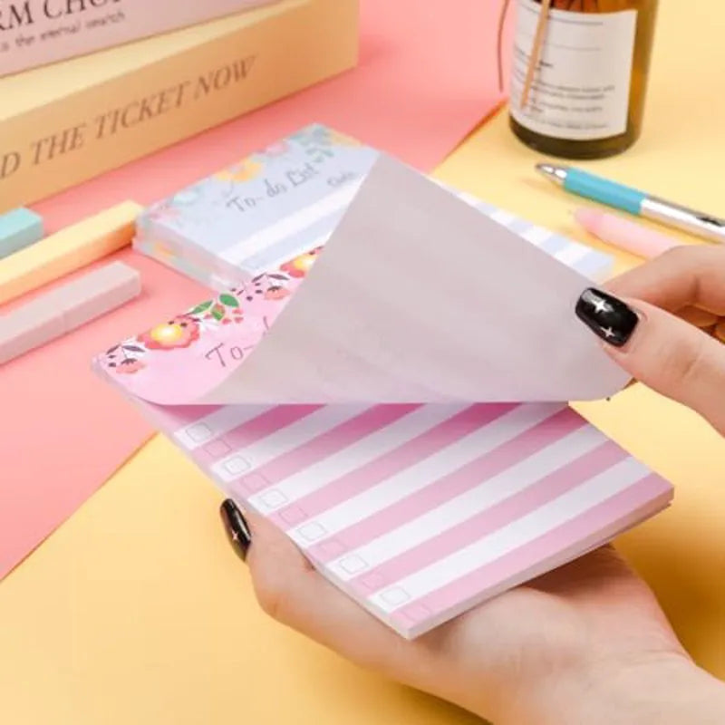 Floral Header To Do List Sticky Notes, 4x6 Inches, 4 Pads, 200 Sheets