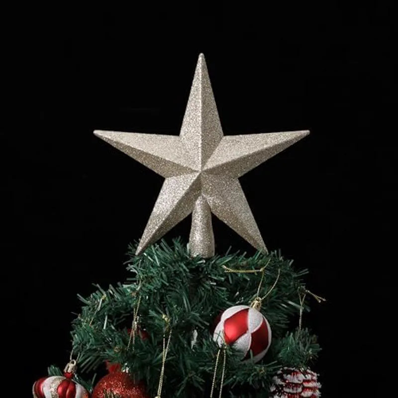 Mr. Pen Glitter Star Tree Topper, 8-Inch Champagne Star for Christmas Tree