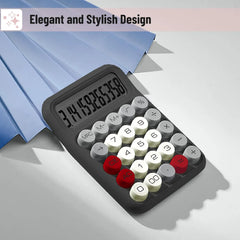 Mechanical Switch Calculator with 12-Digit Large LCD Display and Round Grey Keys