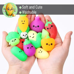 Vegetable Squishy Toys - 12 Pack of Soft Mini Squishies