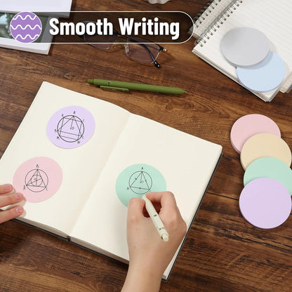 Circle Sticky Notes 2.8 x 2.8, 12 Pads, 720 Sheets, Morandi Colors