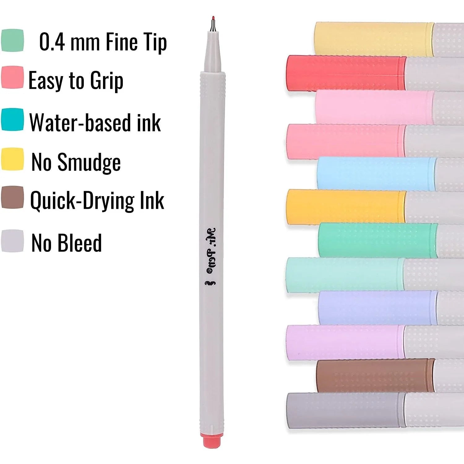 Pastel Fine Point Fineliner Pens - 12 Pack