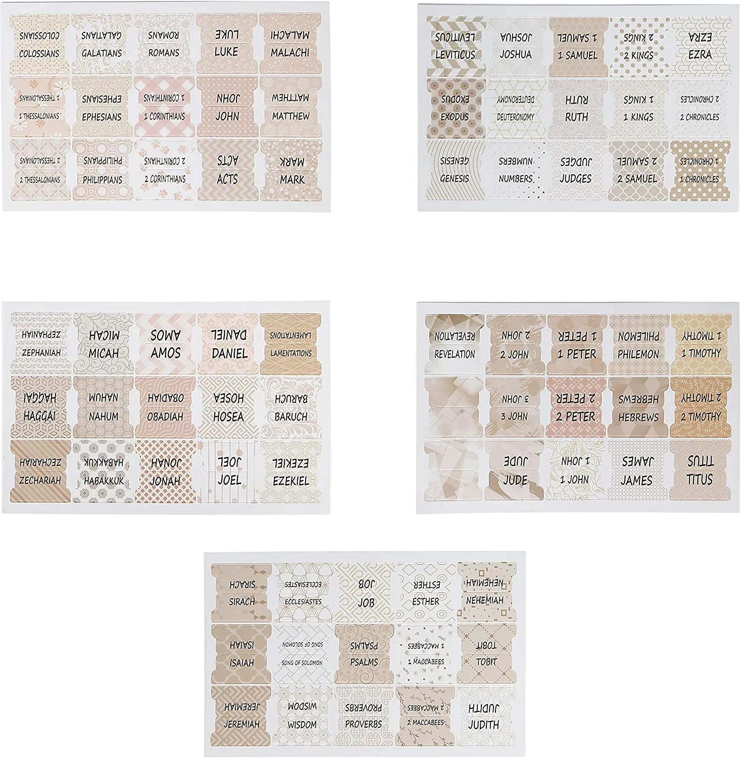 Bible Tabs for Catholic or Other Bibles, 75 Laminated Tabs, Old & New Testament, Bible Journaling Supplies for Women