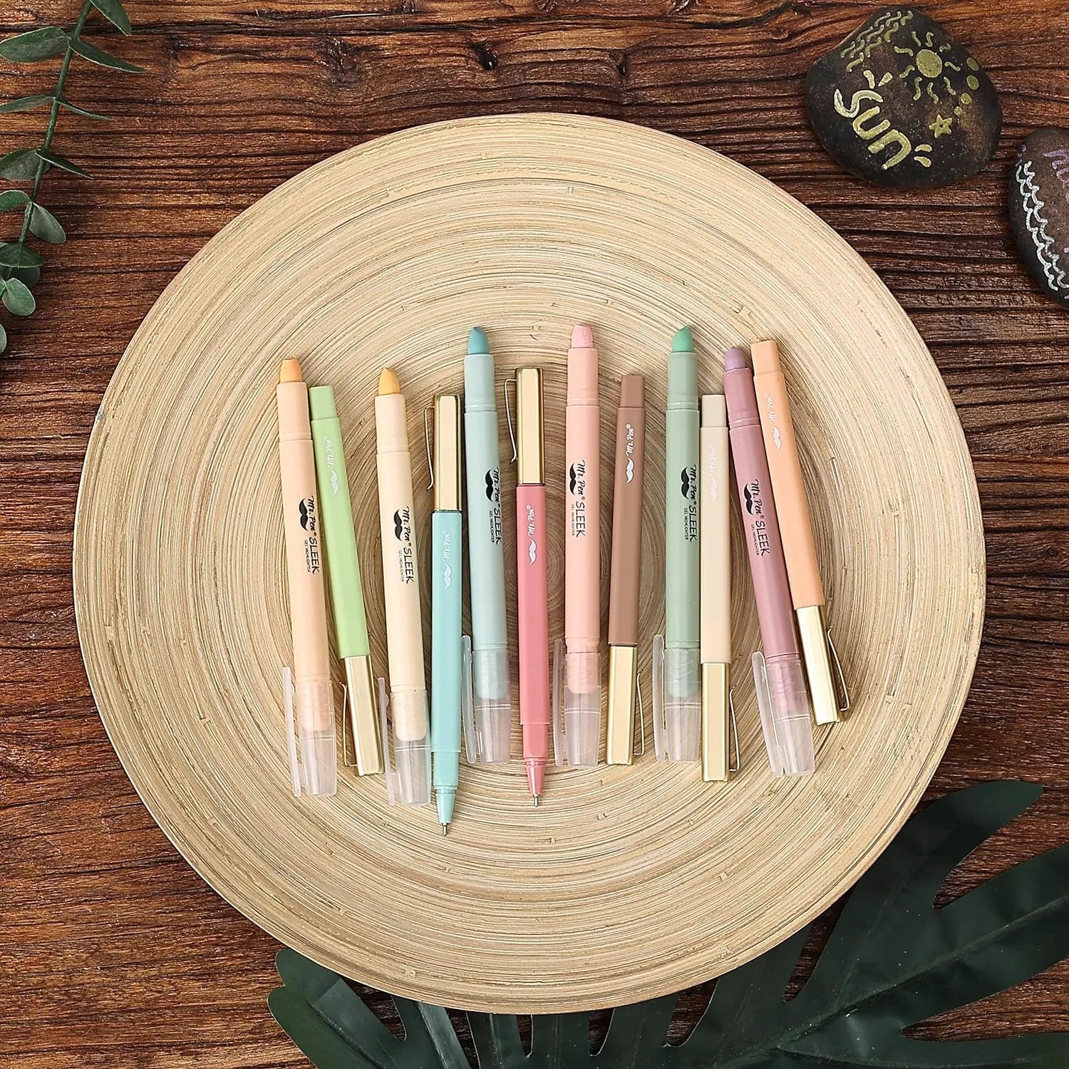 12-Pack Aesthetic Gel Highlighters & Pens, Pastel Colors, No Bleed Through for Bible Study