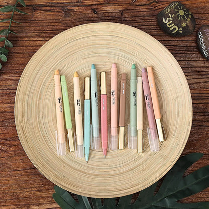 12-Pack Aesthetic Gel Highlighters & Pens, Pastel Colors, No Bleed Through for Bible Study