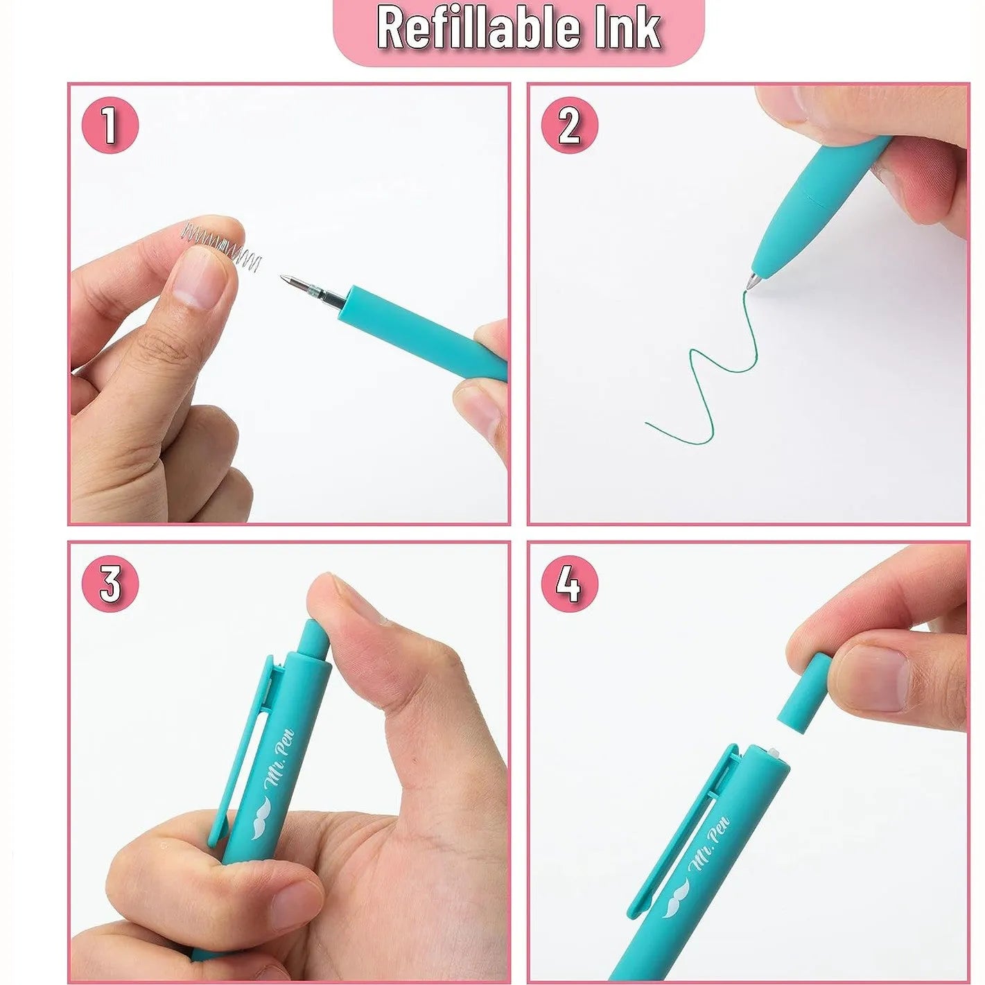 Retractable Gel Pens 12 Pack - 0.7mm Fine Point, Fast-Drying Ink, Assorted Colors (Wholesale)