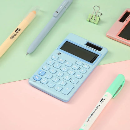 12-Digit Solar Calculator, Light Blue, Standard Function, Handheld