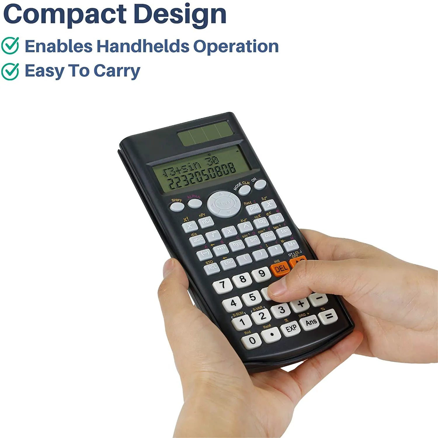 Solar Scientific Calculator with 2-Line Display, 240 Functions, and 10+2 Digits