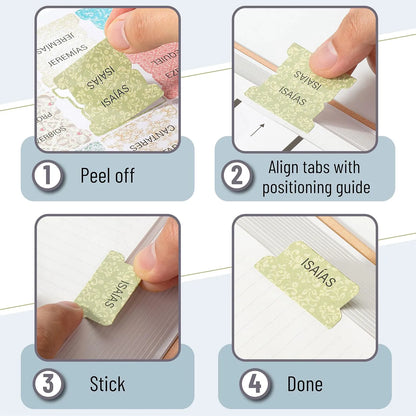 Mr. Pen Spanish Bible Tabs - 75 Laminated Index Tabs for Women and Men, Study Bible Tabs