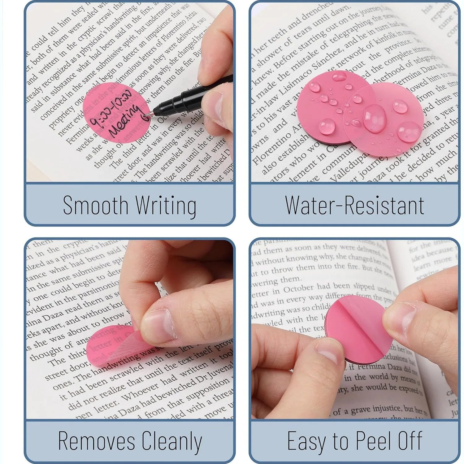 560 Pcs Transparent Round Sticky Notes, Assorted Colors, 28mm, with Quick-Dry Pen