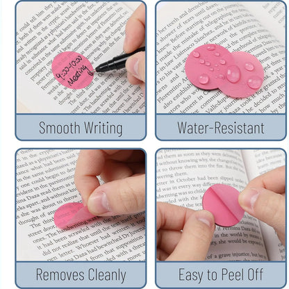 560 Pcs Transparent Round Sticky Notes, Assorted Colors, 28mm, with Quick-Dry Pen