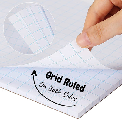 Graph Paper Pad 8.5 x 11, 2x2 Grid, 55 Sheets, Quad Ruled