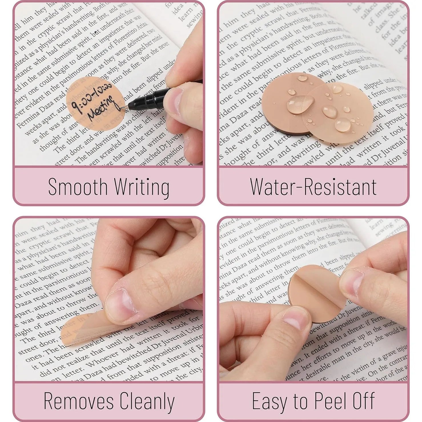 560 Pcs Transparent Round Sticky Notes, Assorted Colors, 28mm, with Quick-Dry Pen