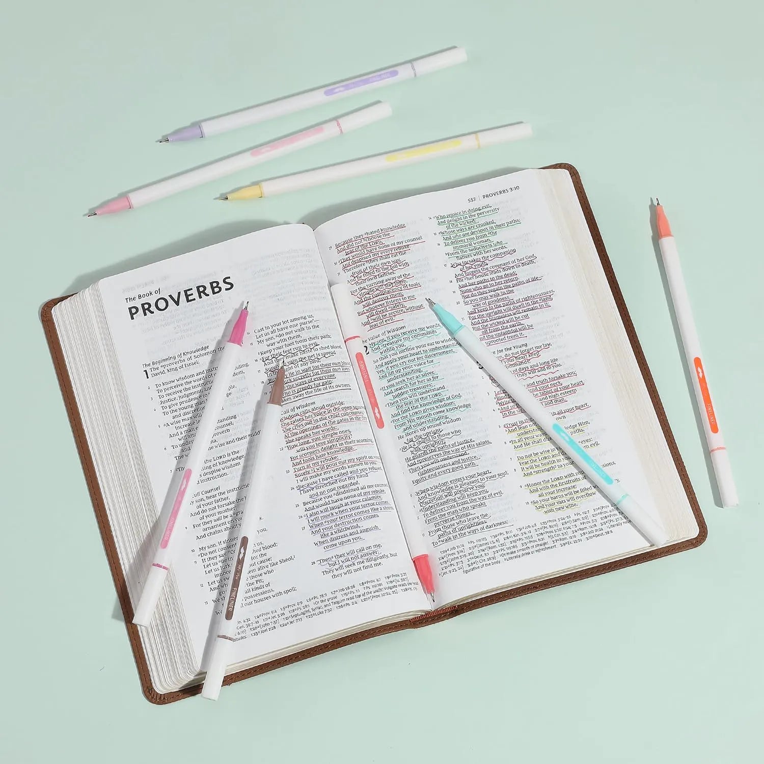 Colorful Fineliners with Stand, 10 Pack, Fine Tip Pens