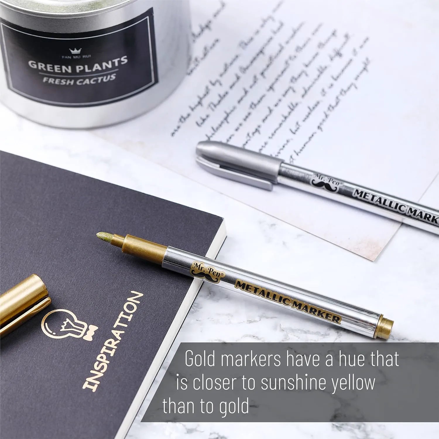 Metallic Paint Markers, 12 Pack, Gold & Silver, 1.5mm Fine Tip