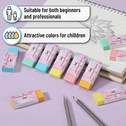Large School Pencil Eraser (10 Pack) - Bright Colors