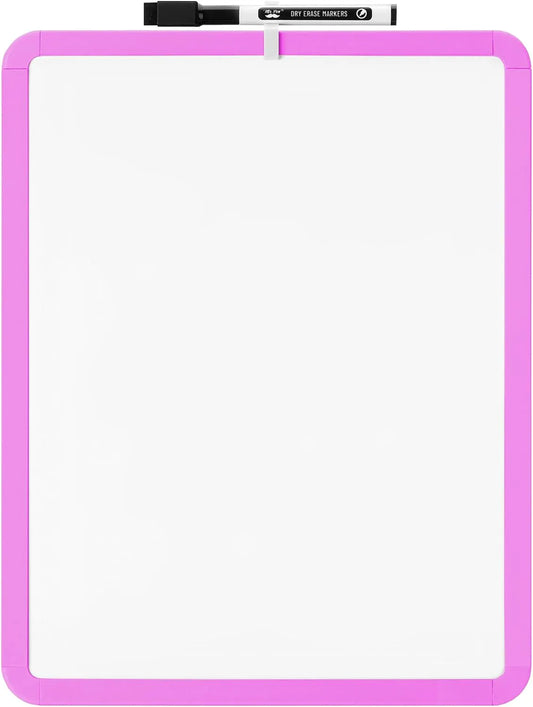 Small White Board 14" x 11" with Orchid Frame and Marker
