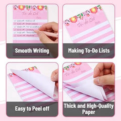 Floral Header To Do List Sticky Notes, 4x6 Inches, 4 Pads, 200 Sheets