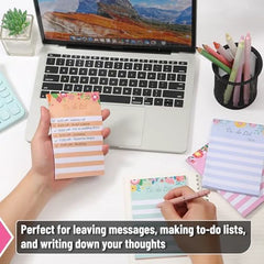 Floral Header To Do List Sticky Notes, 4x6 Inches, 4 Pads, 200 Sheets