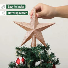 Mr. Pen Glitter Star Tree Topper, 8-Inch Champagne Star for Christmas Tree