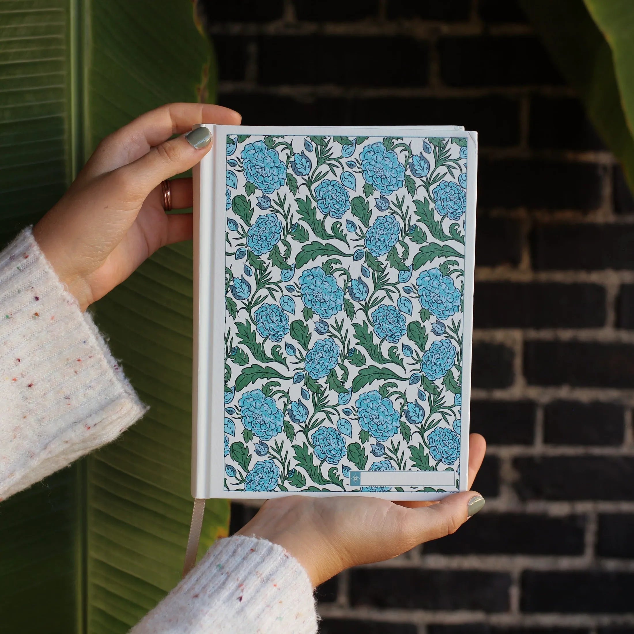 ESV Custom Single Column Journaling Bible, Floral Hardcover with Name Box (Pink, Blue, Cream, or Marigold)