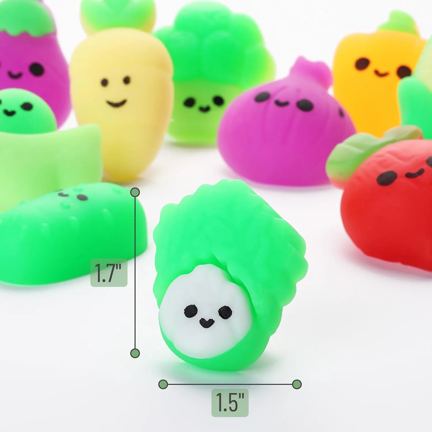 Vegetable Squishy Toys - 12 Pack of Soft Mini Squishies