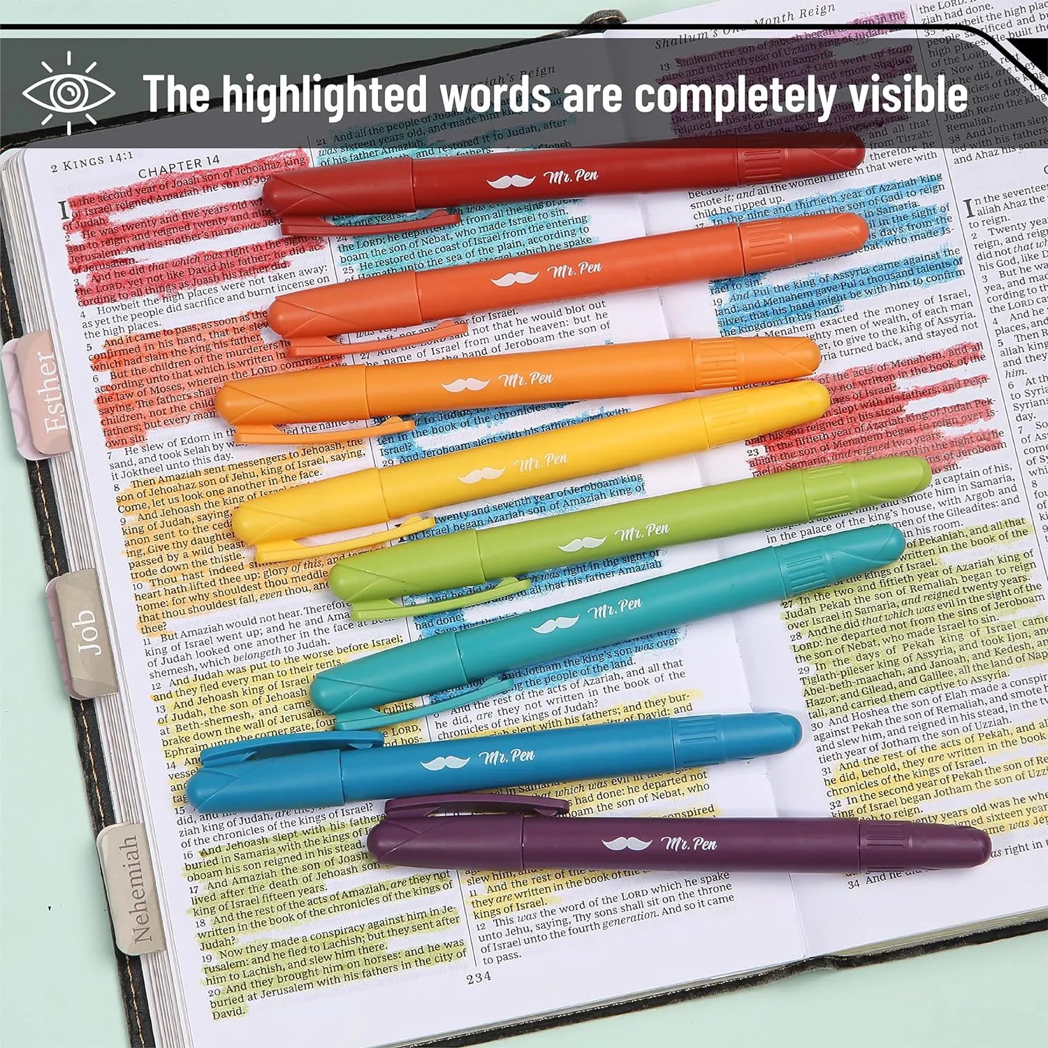 Bible Gel Highlighters, 16 Pack, Assorted Colors, No-Bleed, Twist-Up, Sharpenable Tips