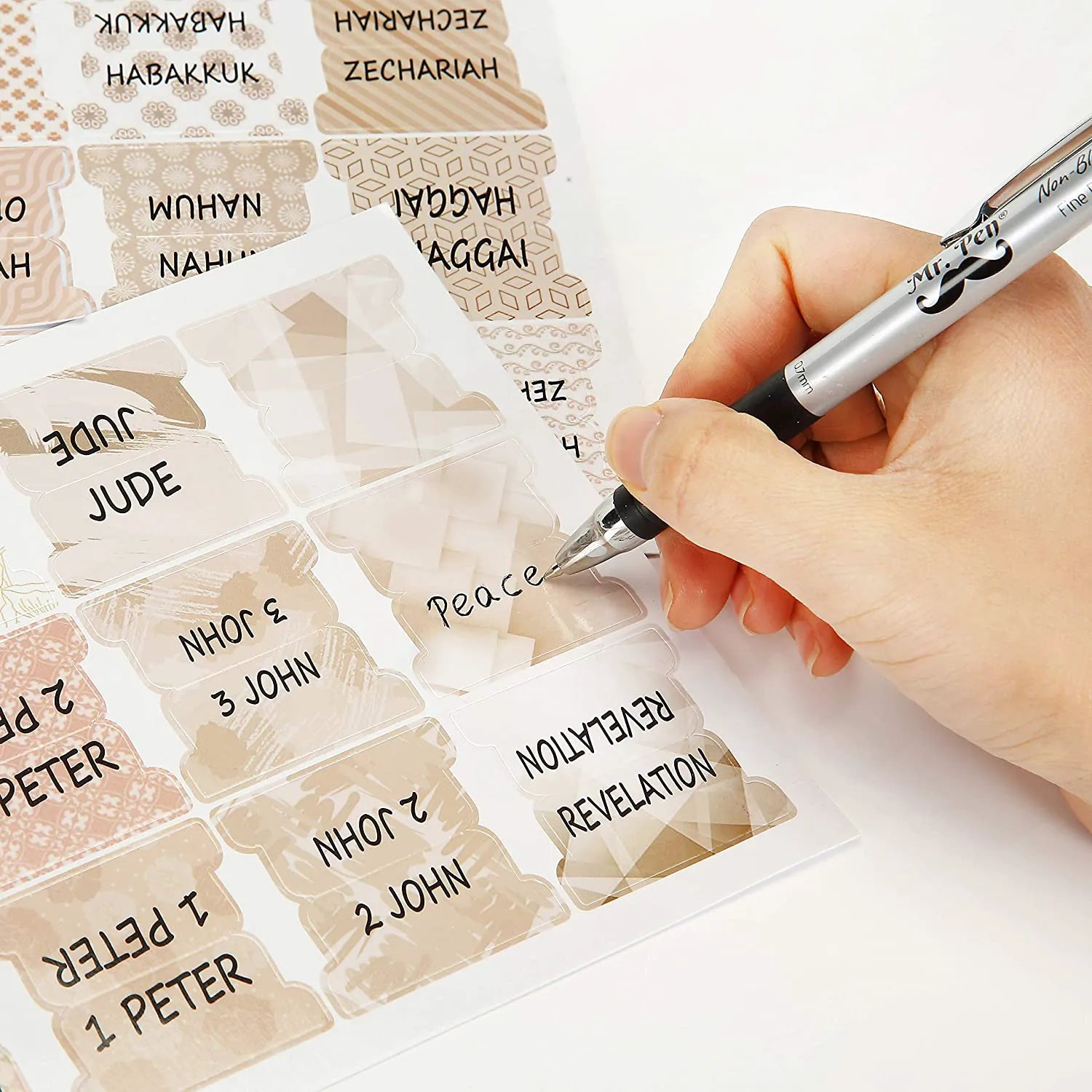 Bible Tabs for Catholic or Other Bibles, 75 Laminated Tabs, Old & New Testament, Bible Journaling Supplies for Women