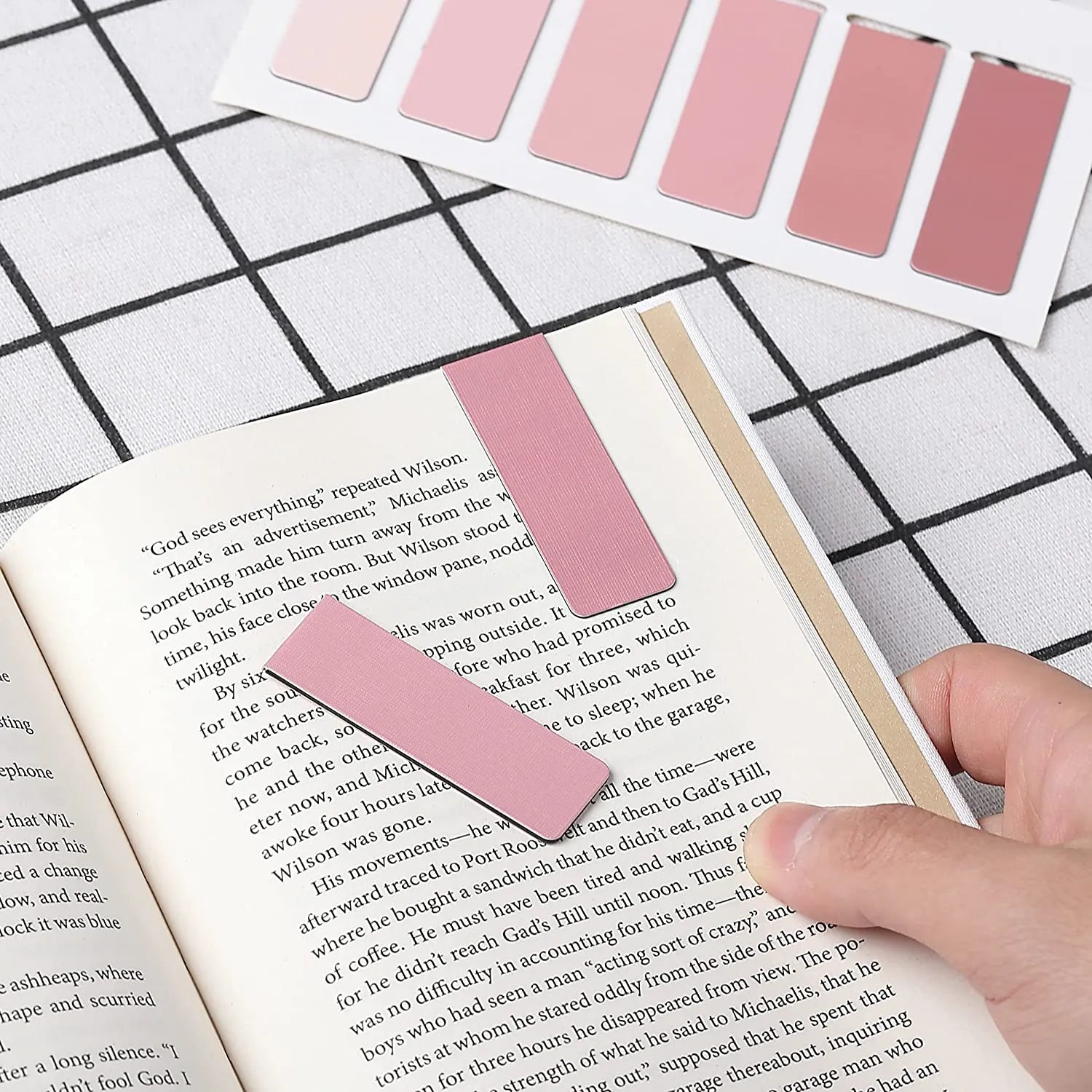 Magnetic Bookmarks (12 Pack) - Aesthetic Boho Design, Durable Magnet Book Clips