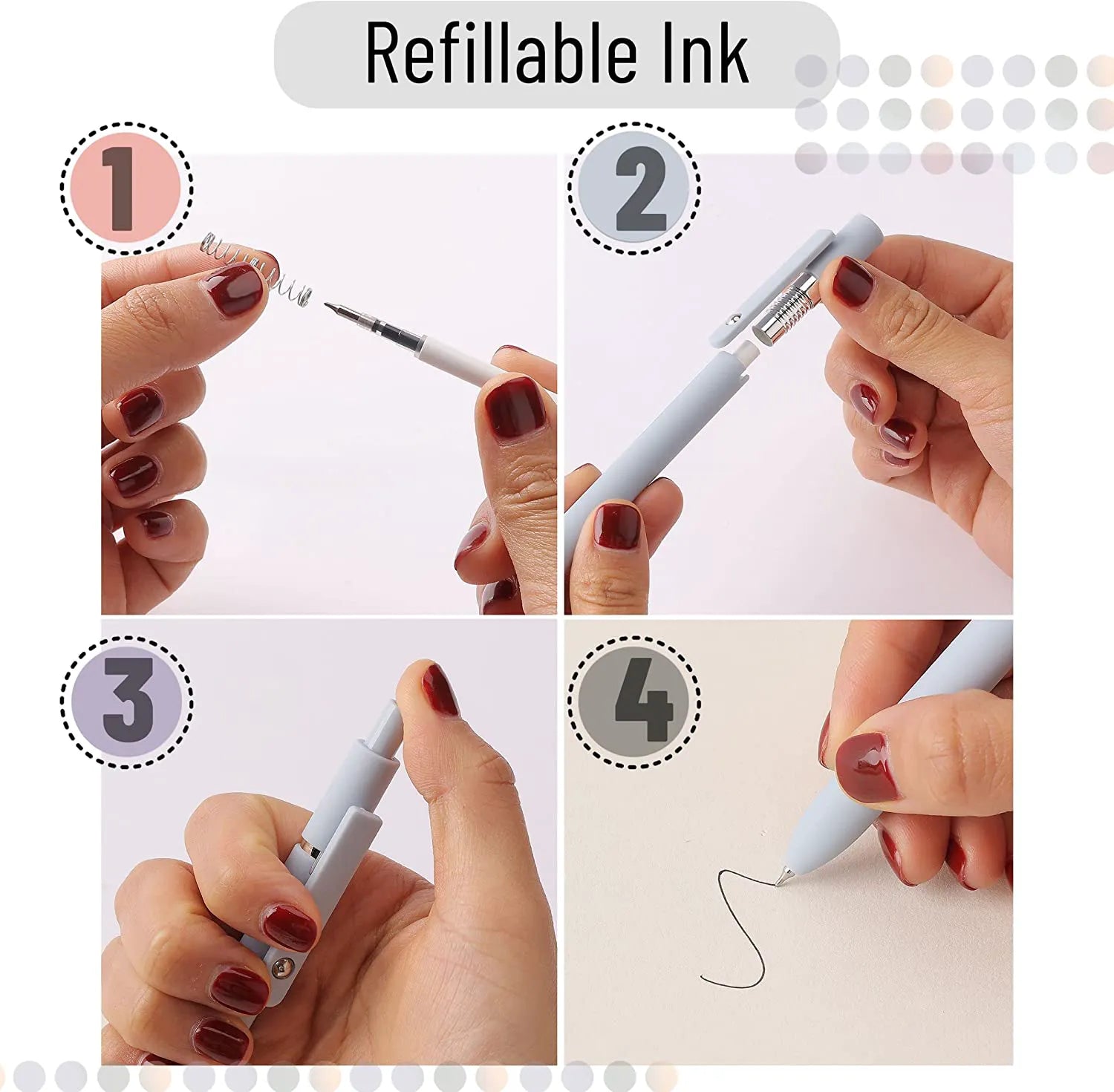 Retractable Fine Point Gel Pens - 6 & 12 Pack, Morandi & Vintage Barrels, Black Ink