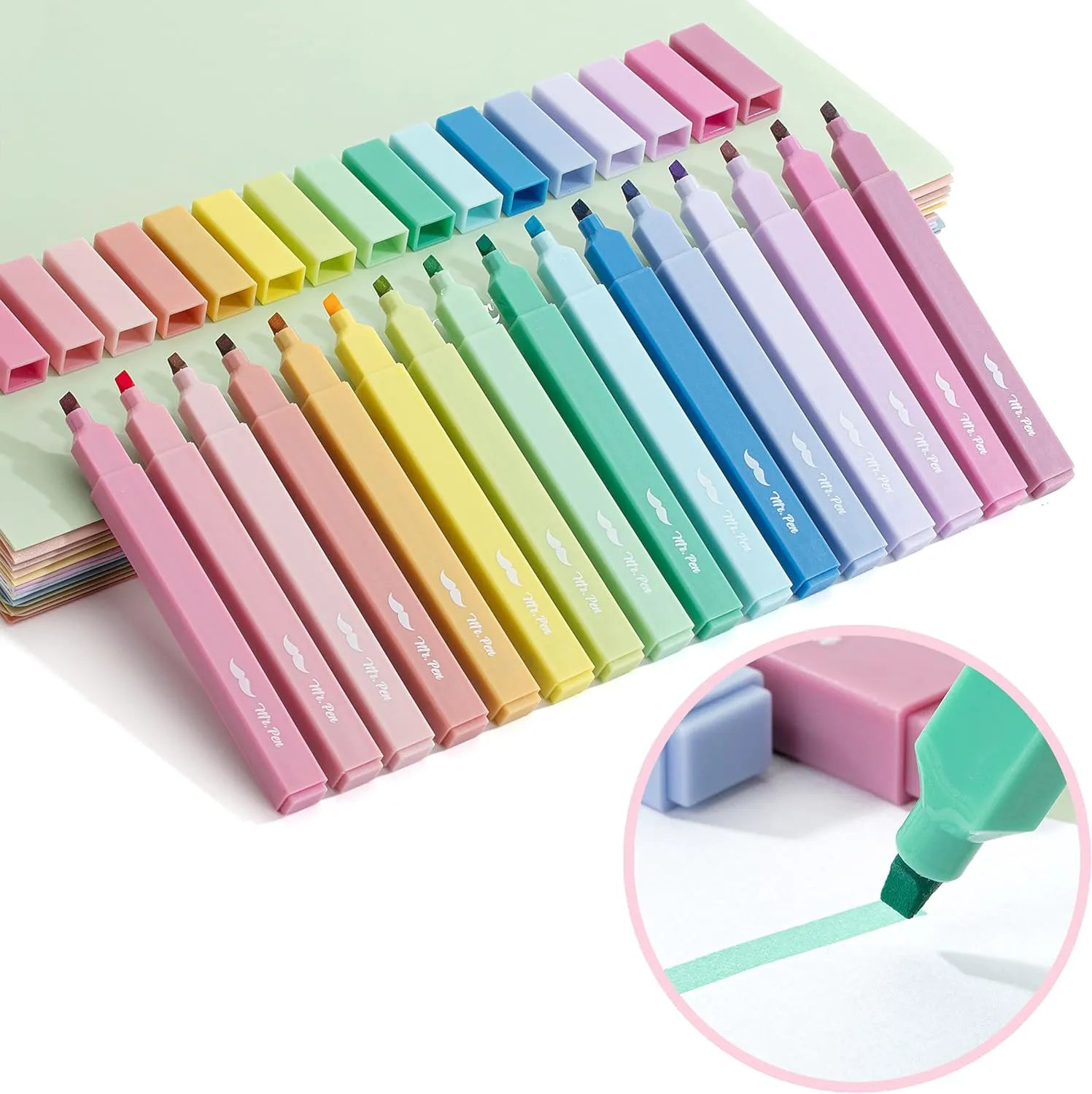 Aesthetic Highlighters, 16 Pack, Assorted Colors, No-Bleed Ink, Chisel Tip, Cute Bible-Safe Study Supplies