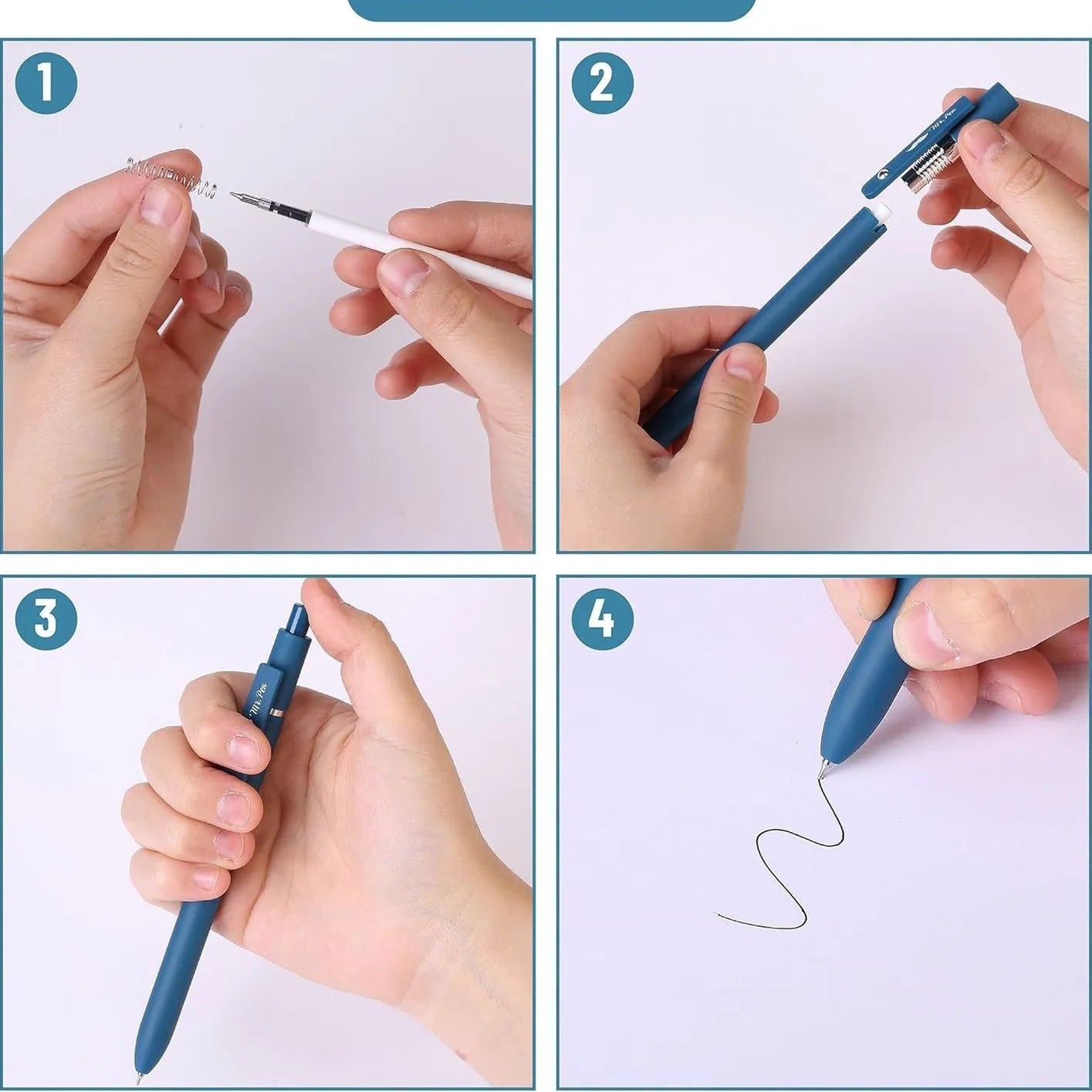 Retractable Gel Pens (6 or 12 Pack) - Morandi & Vintage Barrels, Black Ink, Fine Point 0.5mm, Fast Dry