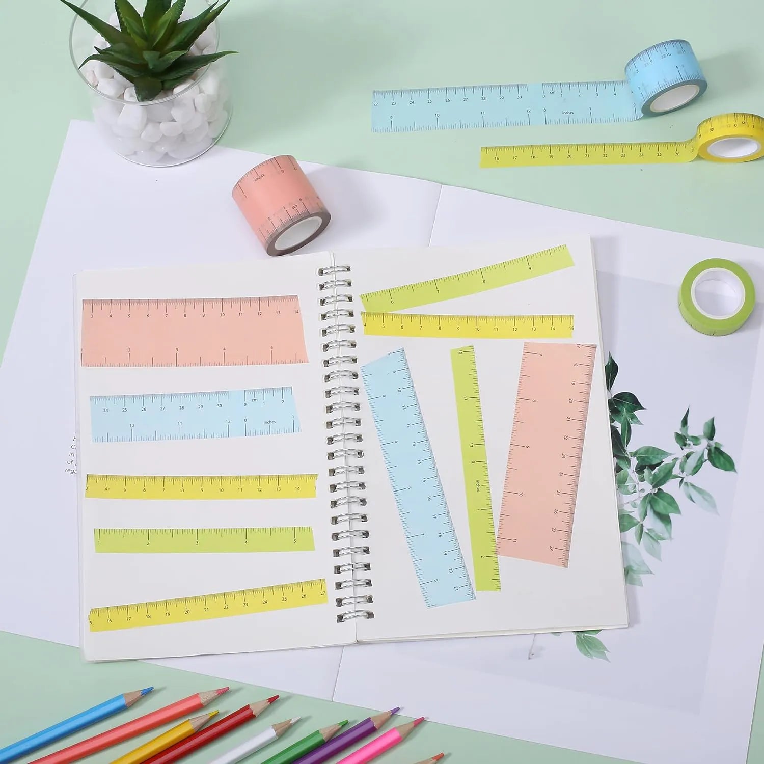 Ruler Washi Tape 4-Pack, 10 Yards Each, Measuring Tape