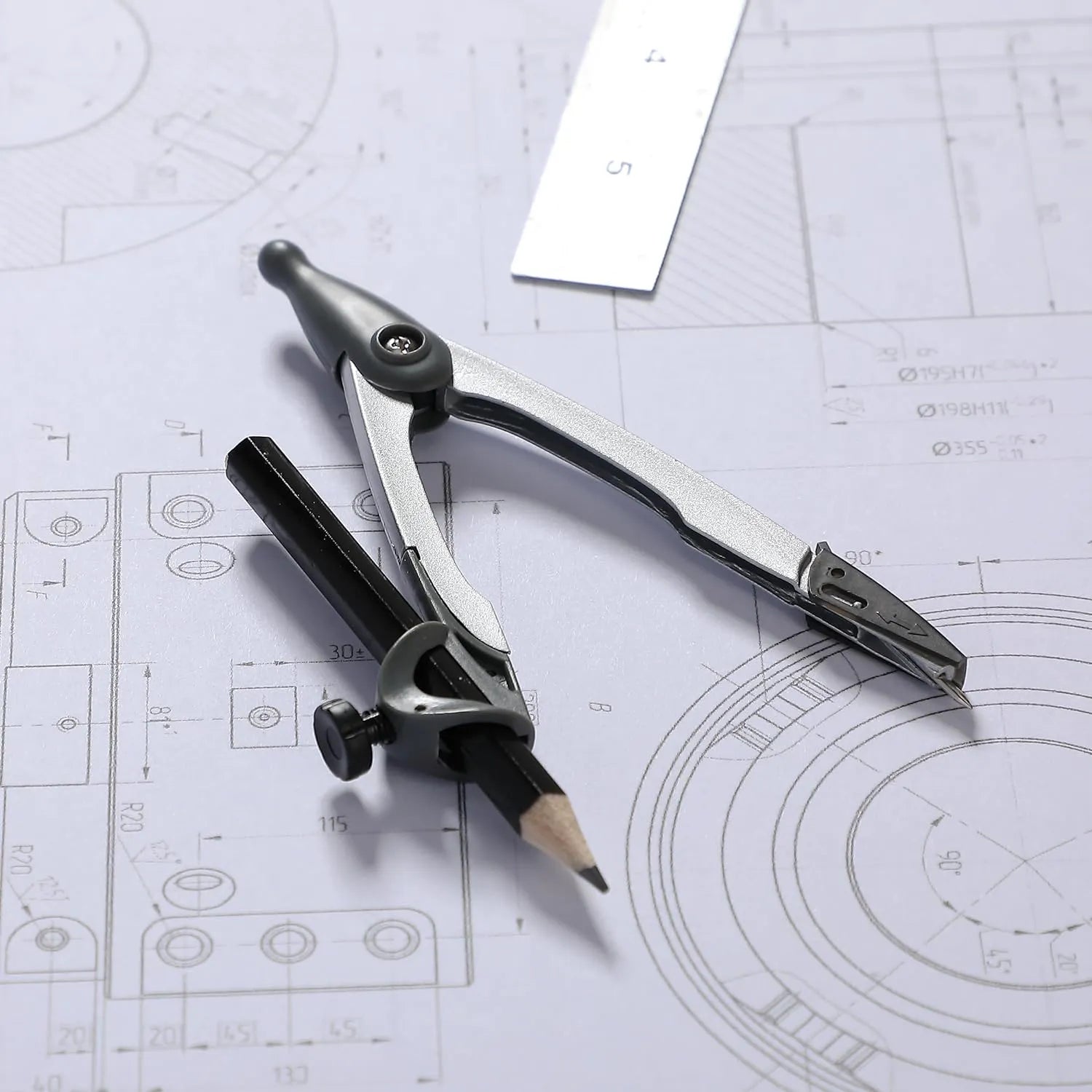 Geometry Compass with Pencil, Draw Circles Up to 9 Inches