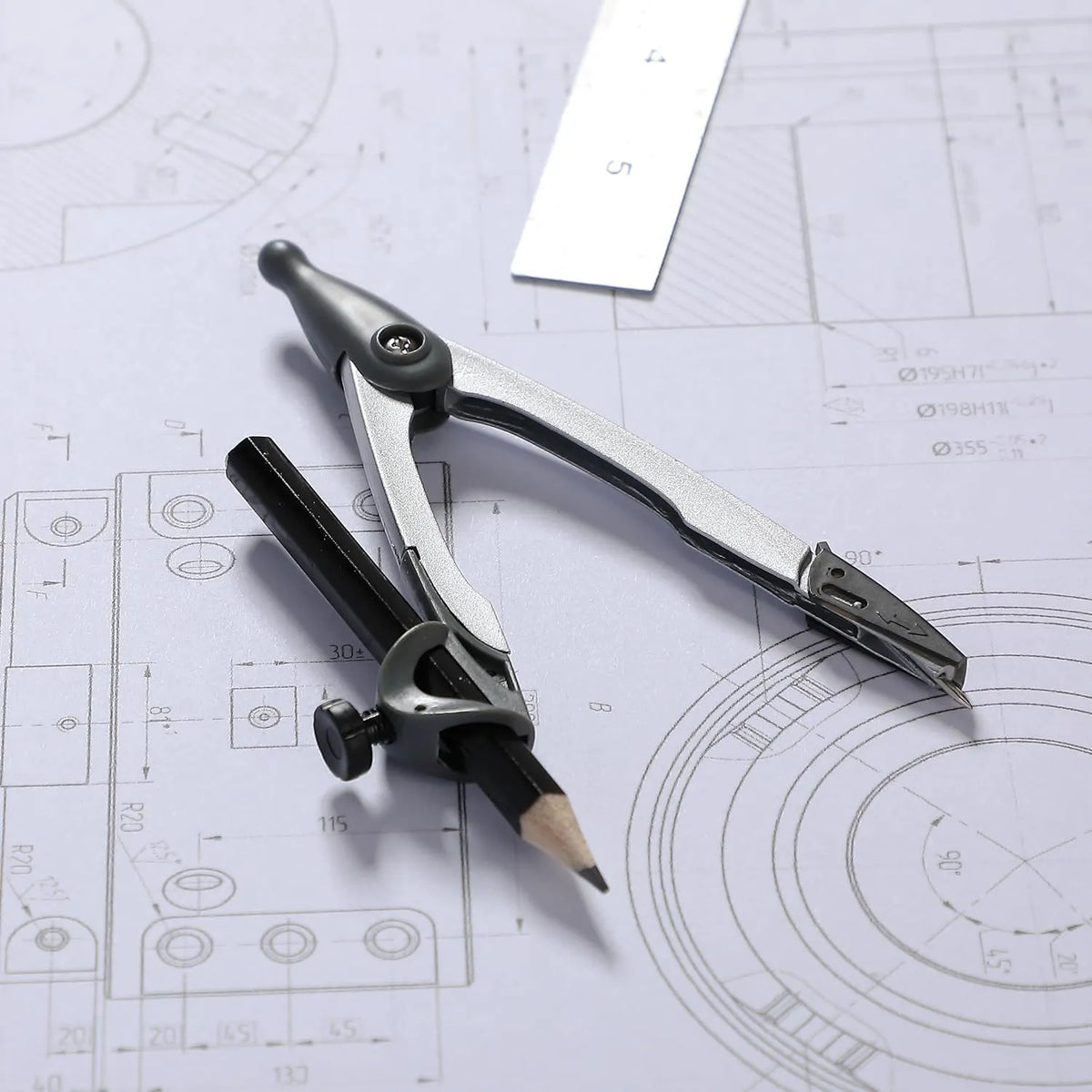 Geometry Compass with Pencil, Draw Circles Up to 9 Inches