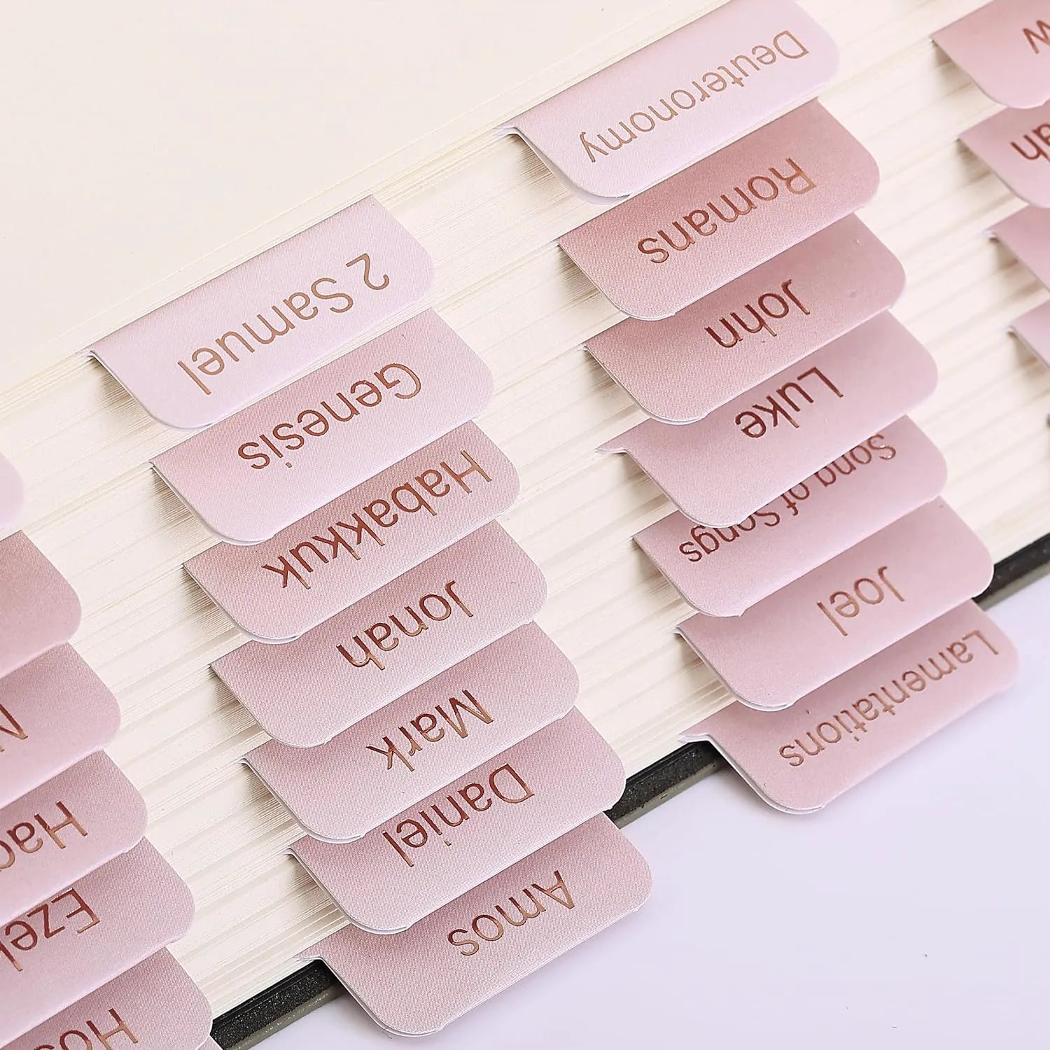 Mr. Pen Bible Tabs - 75 Laminated Pink Shade Index Tabs for Women & Men, Bible Book Labels for Study