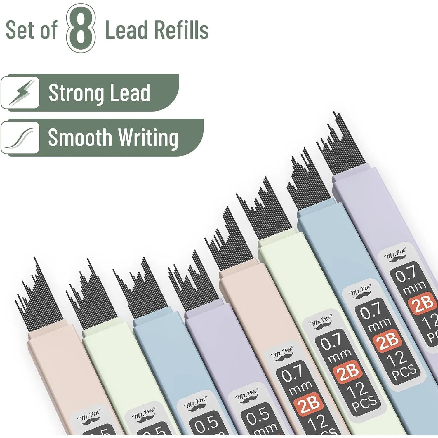 Pastel Mechanical Pencil Set - 4 Pack with 0.5 & 0.7mm Leads