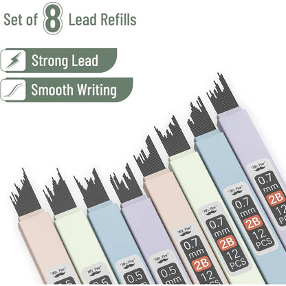 Pastel Mechanical Pencil Set - 4 Pack with 0.5 & 0.7mm Leads