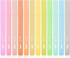 Macaron Aesthetic Highlighters (12 Pack) - No Bleed Chisel Tip Assorted Colors for Bible & Study