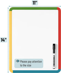 Student White Board, 14" x 11", Colorful Frame, Marker Included